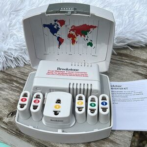Brookstone Dual Wattage 7 Piece Travel Converter Kit with Travel Case